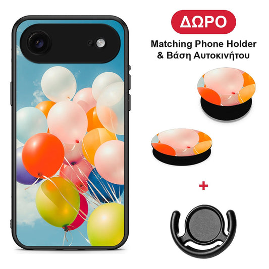 Colorful Balloons - iPhone 17 Air θήκη + Δώρο Phone Holder & Βάση Αυτοκινήτου