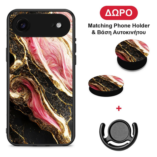 Glamorous Pink Marble - iPhone 17 Air θήκη + Δώρο Phone Holder & Βάση Αυτοκινήτου
