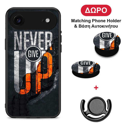 Never Give Up - iPhone 17 Air θήκη + Δώρο Phone Holder & Βάση Αυτοκινήτου