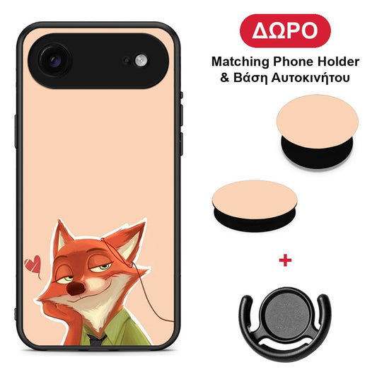 Nick Wilde And Judy Hopps Love 1 - iPhone 17 Air θήκη + Δώρο Phone Holder & Βάση Αυτοκινήτου