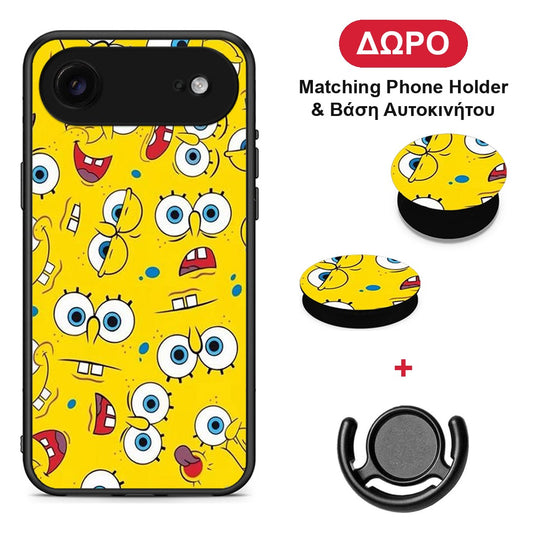 PopArt Sponge - iPhone 17 Air θήκη + Δώρο Phone Holder & Βάση Αυτοκινήτου