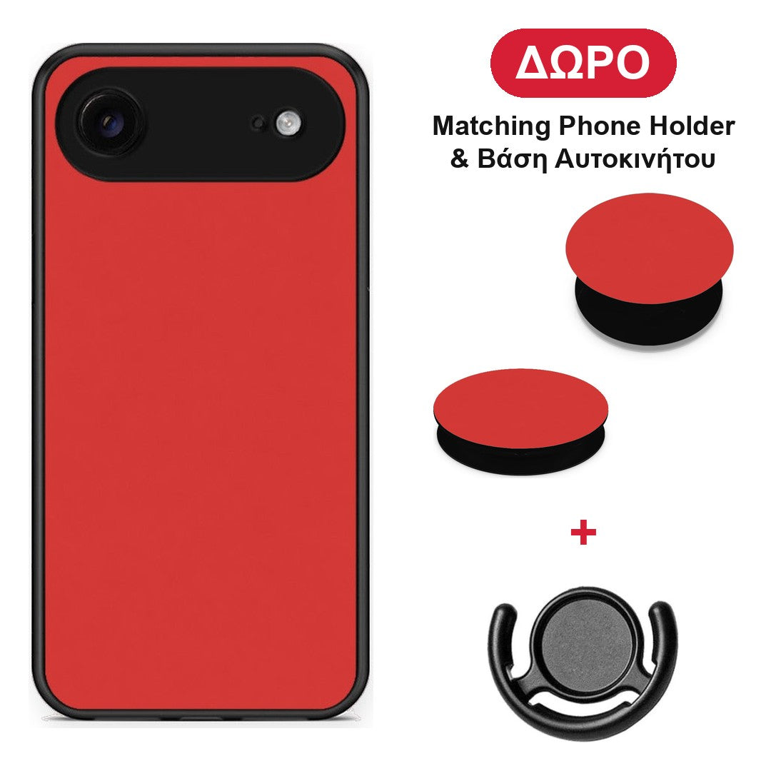 Poppy Red - iPhone 17 Air θήκη + Δώρο Phone Holder & Βάση Αυτοκινήτου