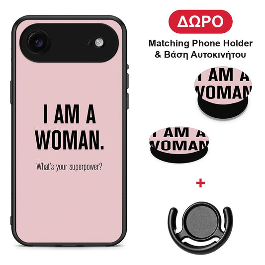 Superpower Woman - iPhone 17 Air θήκη + Δώρο Phone Holder & Βάση Αυτοκινήτου