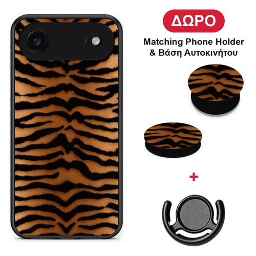 Tiger Print Orange and Black - iPhone 17 Air θήκη + Δώρο Phone Holder & Βάση Αυτοκινήτου