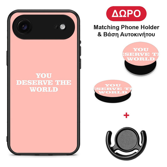 You Deserve The World - iPhone 17 Air θήκη + Δώρο Phone Holder & Βάση Αυτοκινήτου