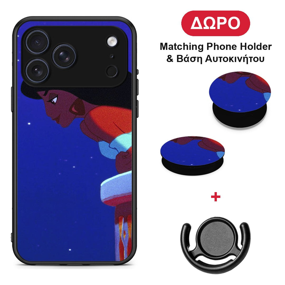 Alladin And Jasmine Love 2 - iPhone 17 Pro θήκη + Δώρο Phone Holder & Βάση Αυτοκινήτου