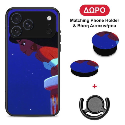Alladin And Jasmine Love 2 - iPhone 17 Pro θήκη + Δώρο Phone Holder & Βάση Αυτοκινήτου