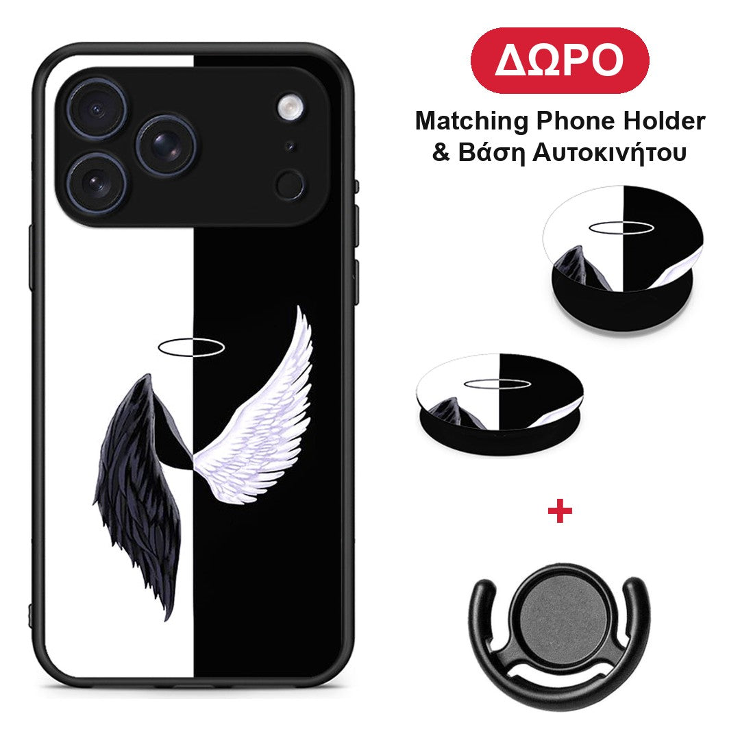 Angels Demons - iPhone 17 Pro θήκη + Δώρο Phone Holder & Βάση Αυτοκινήτου