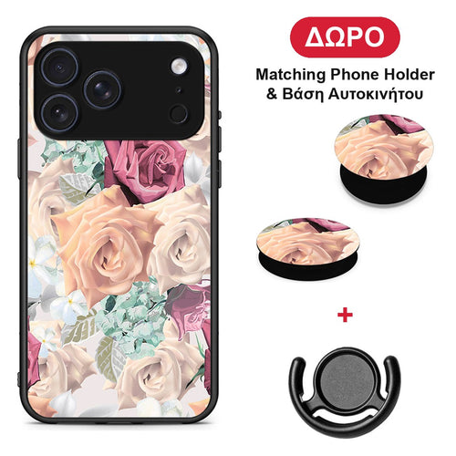 Floral Bouquet - iPhone 17 Pro θήκη + Δώρο Phone Holder & Βάση Αυτοκινήτου