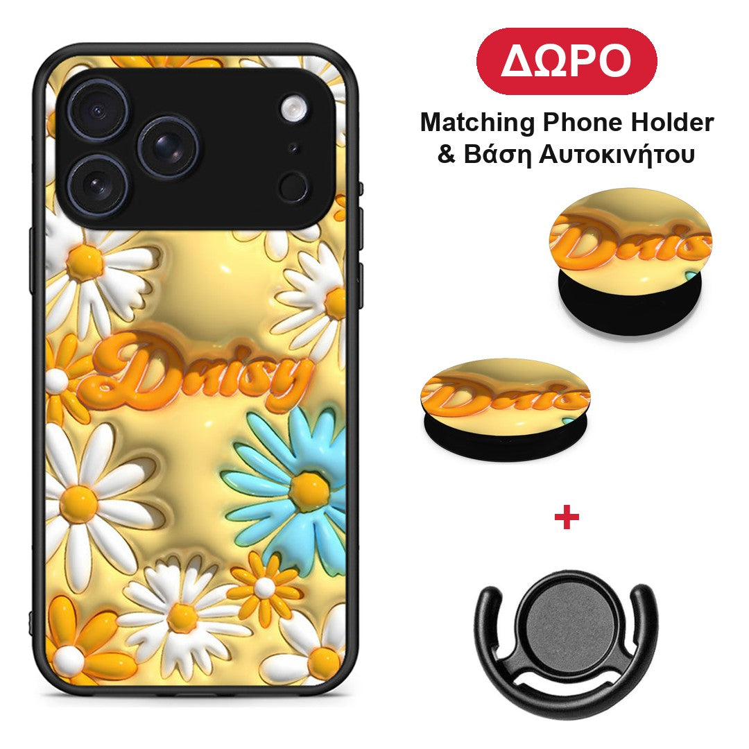 Bubble Daisies - iPhone 17 Pro θήκη + Δώρο Phone Holder & Βάση Αυτοκινήτου