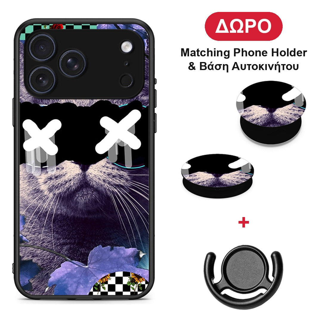 Cat Collage - iPhone 17 Pro θήκη + Δώρο Phone Holder & Βάση Αυτοκινήτου