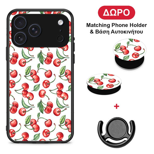 Cherry Summer - iPhone 17 Pro θήκη + Δώρο Phone Holder & Βάση Αυτοκινήτου