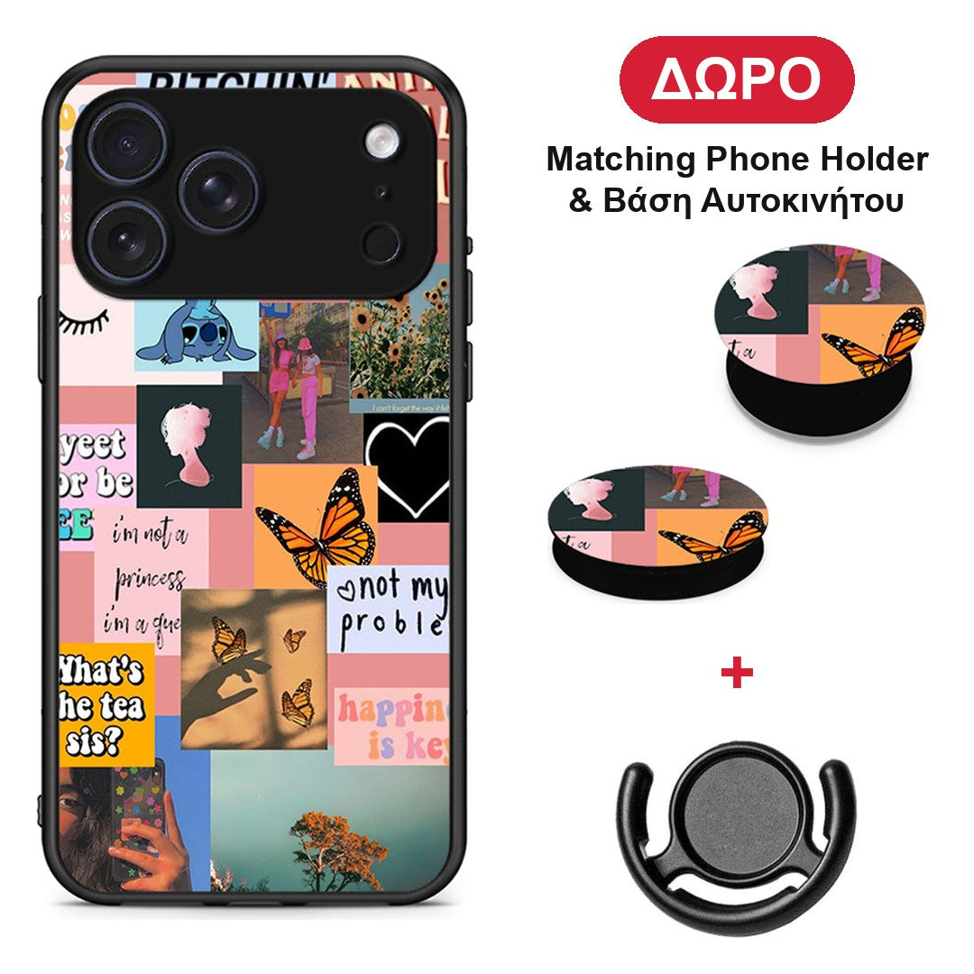 Collage Bitchin - iPhone 17 Pro θήκη + Δώρο Phone Holder & Βάση Αυτοκινήτου