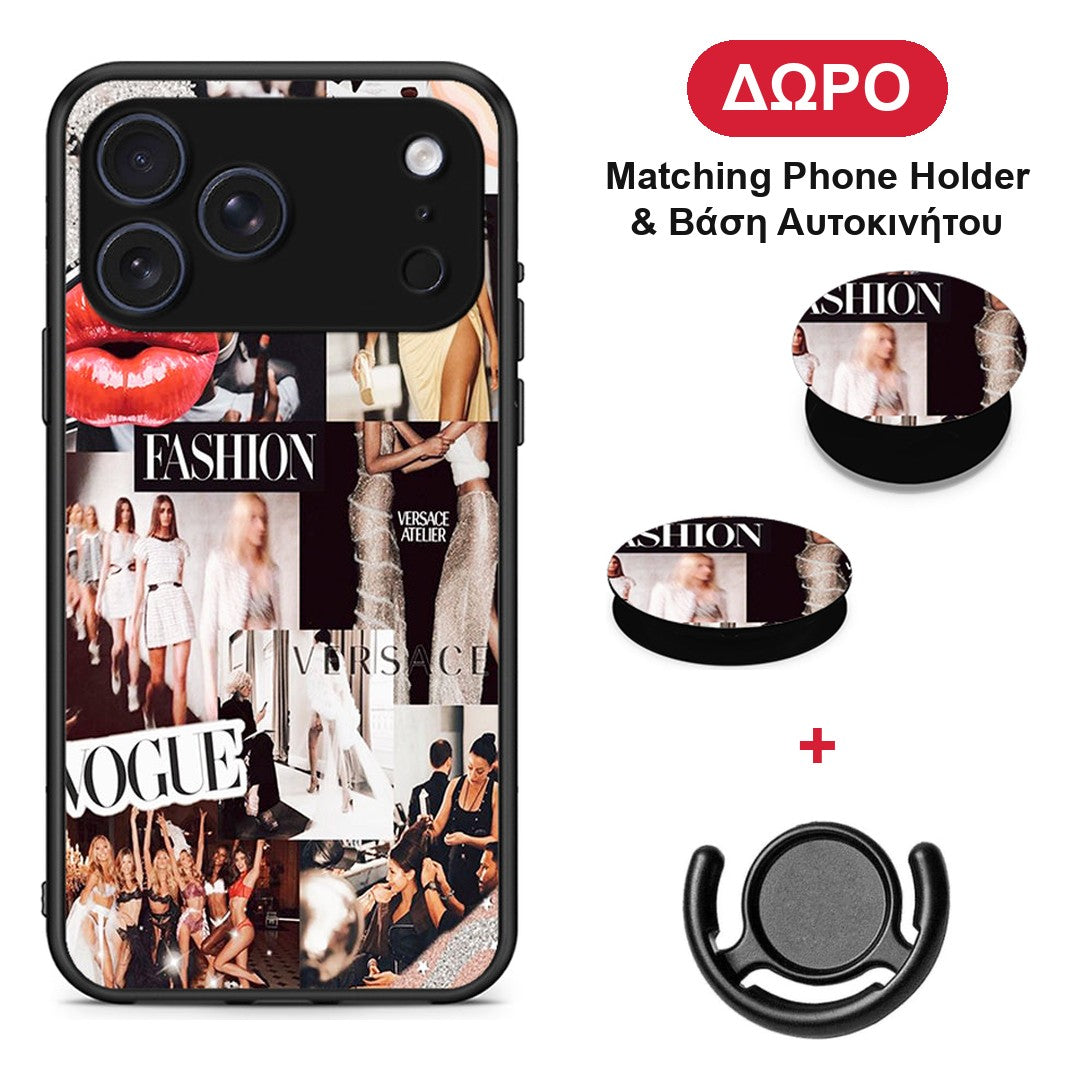 Collage Fashion - iPhone 17 Pro θήκη + Δώρο Phone Holder & Βάση Αυτοκινήτου