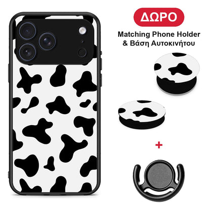 Cow Print - iPhone 17 Pro θήκη + Δώρο Phone Holder & Βάση Αυτοκινήτου