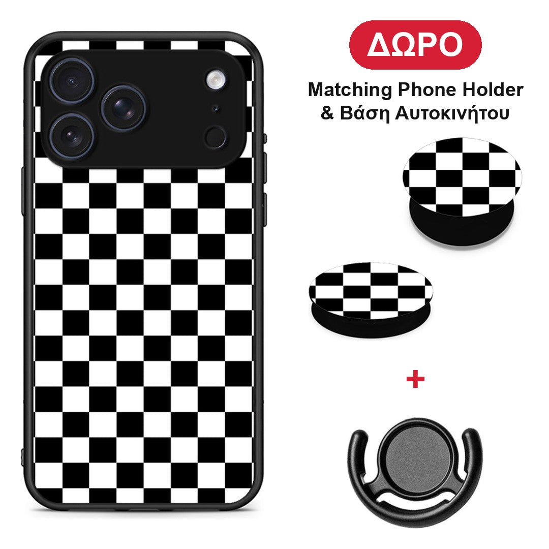 Geometric Squares - iPhone 17 Pro θήκη + Δώρο Phone Holder & Βάση Αυτοκινήτου