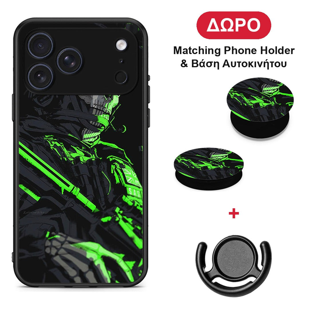 Green Soldier - iPhone 17 Pro θήκη + Δώρο Phone Holder & Βάση Αυτοκινήτου