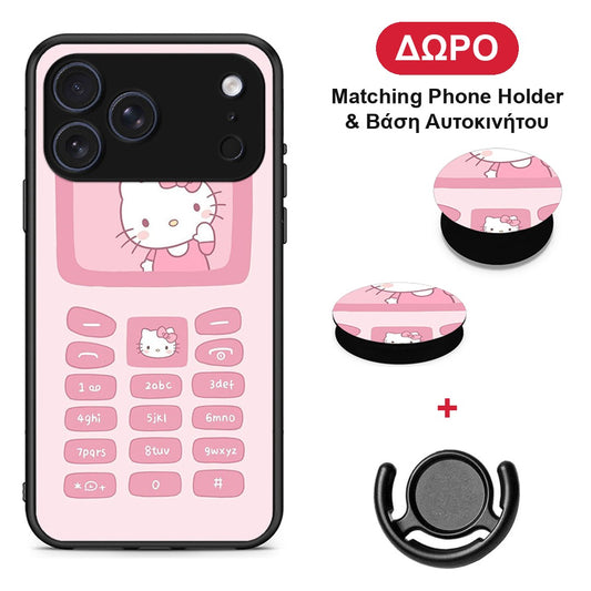 Hello Kitten - iPhone 17 Pro θήκη + Δώρο Phone Holder & Βάση Αυτοκινήτου