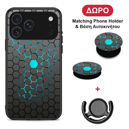 Geometric Hexagonal - iPhone 17 Pro θήκη + Δώρο Phone Holder & Βάση Αυτοκινήτου