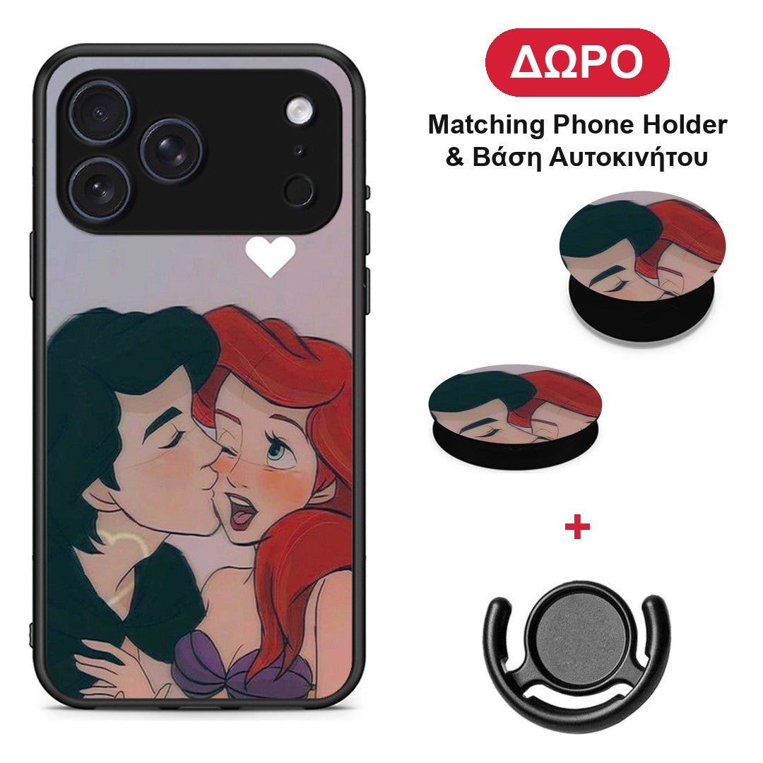 Mermaid Couple - iPhone 17 Pro θήκη + Δώρο Phone Holder & Βάση Αυτοκινήτου