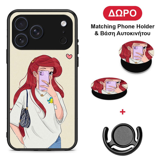 Walking Mermaid - iPhone 17 Pro θήκη + Δώρο Phone Holder & Βάση Αυτοκινήτου
