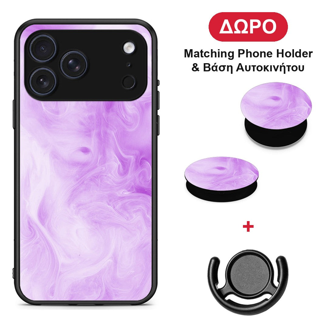 Watercolor Lavender - iPhone 17 Pro θήκη + Δώρο Phone Holder & Βάση Αυτοκινήτου