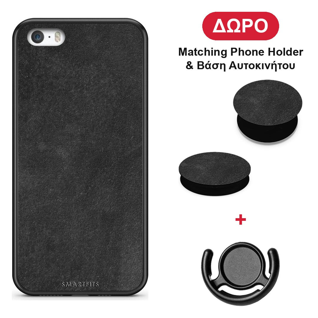 Color Black Slate - iPhone 5 / 5s / SE θήκη + Δώρο Phone Holder & Βάση Αυτοκινήτου
