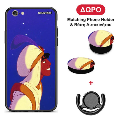 Alladin And Jasmine Love 1 - iPhone 6 / 6s θήκη + Δώρο Phone Holder & Βάση Αυτοκινήτου