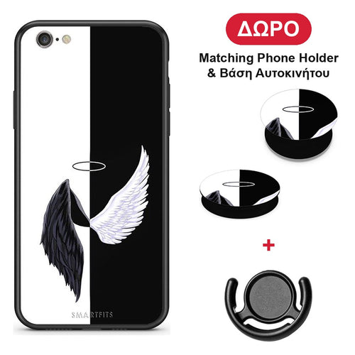 Angels Demons - iPhone 6 / 6s θήκη + Δώρο Phone Holder & Βάση Αυτοκινήτου