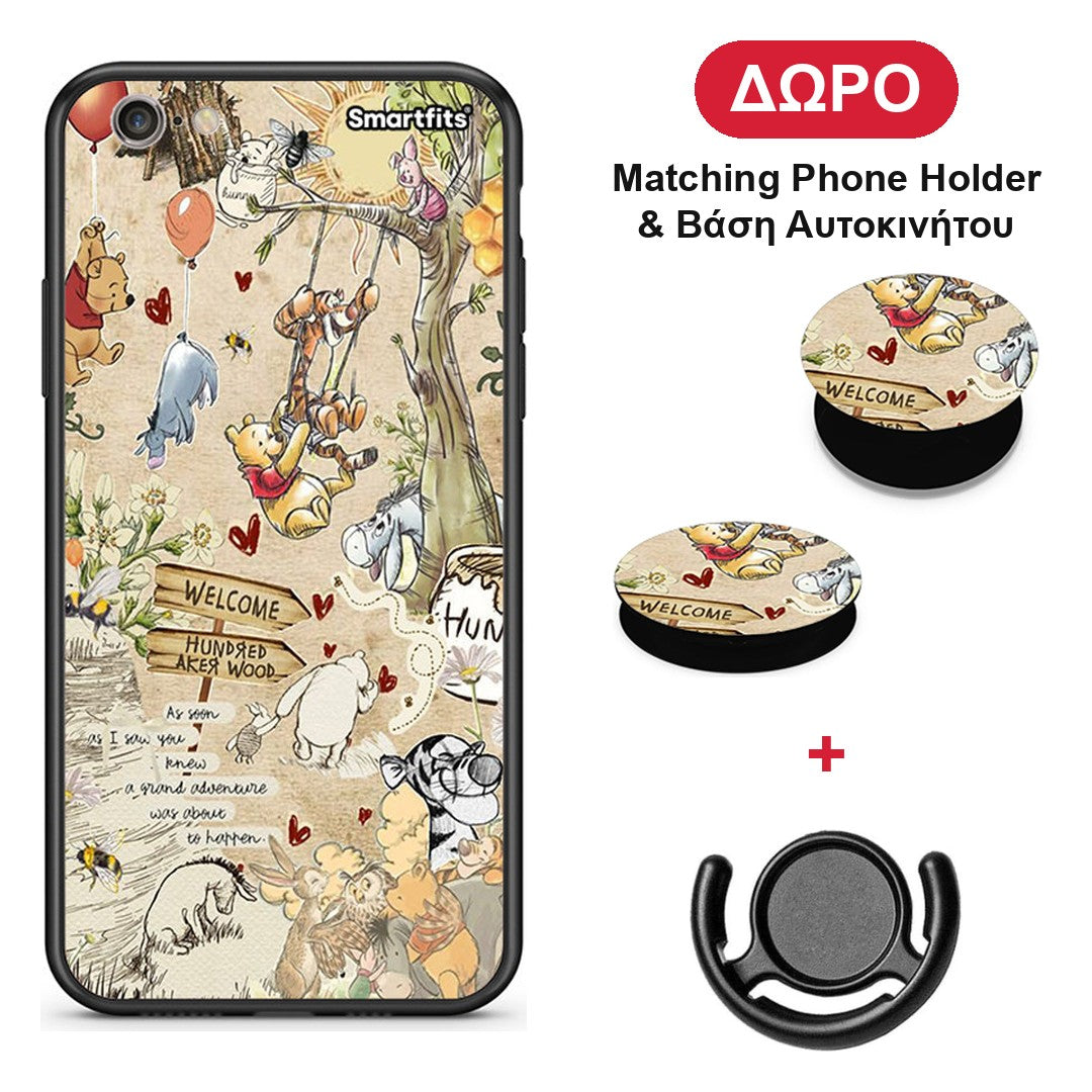Happy Friends - iPhone 6 / 6s θήκη + Δώρο Phone Holder & Βάση Αυτοκινήτου