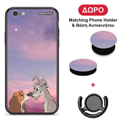 Lady And Tramp - iPhone 6 / 6s θήκη + Δώρο Phone Holder & Βάση Αυτοκινήτου