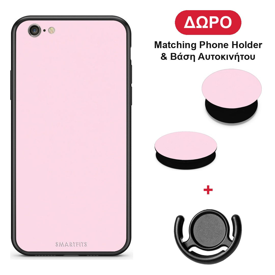 Pale Pink - iPhone 6 / 6s θήκη + Δώρο Phone Holder & Βάση Αυτοκινήτου