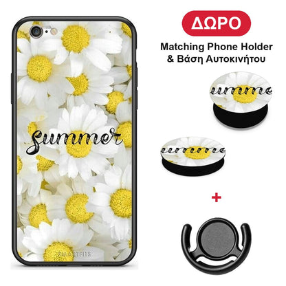Summer Daisies - iPhone 6 / 6s θήκη + Δώρο Phone Holder & Βάση Αυτοκινήτου