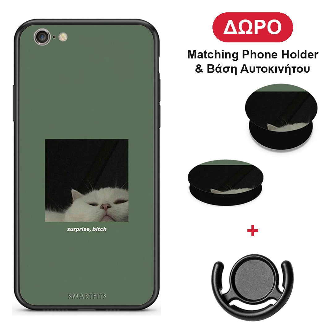 Bitch Surprise - iPhone 6 Plus / 6s Plus θήκη + Δώρο Phone Holder & Βάση Αυτοκινήτου