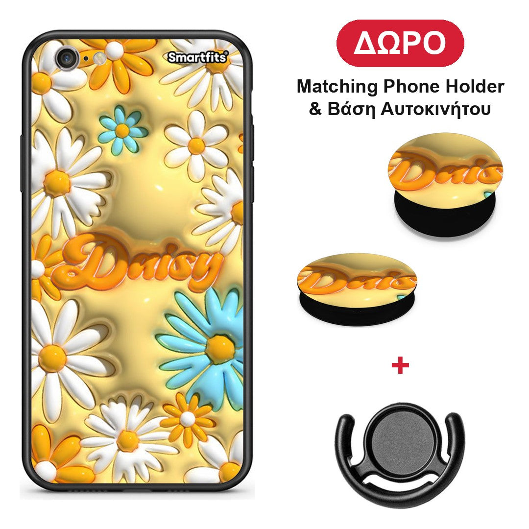 Bubble Daisies - iPhone 6 Plus / 6s Plus θήκη + Δώρο Phone Holder & Βάση Αυτοκινήτου
