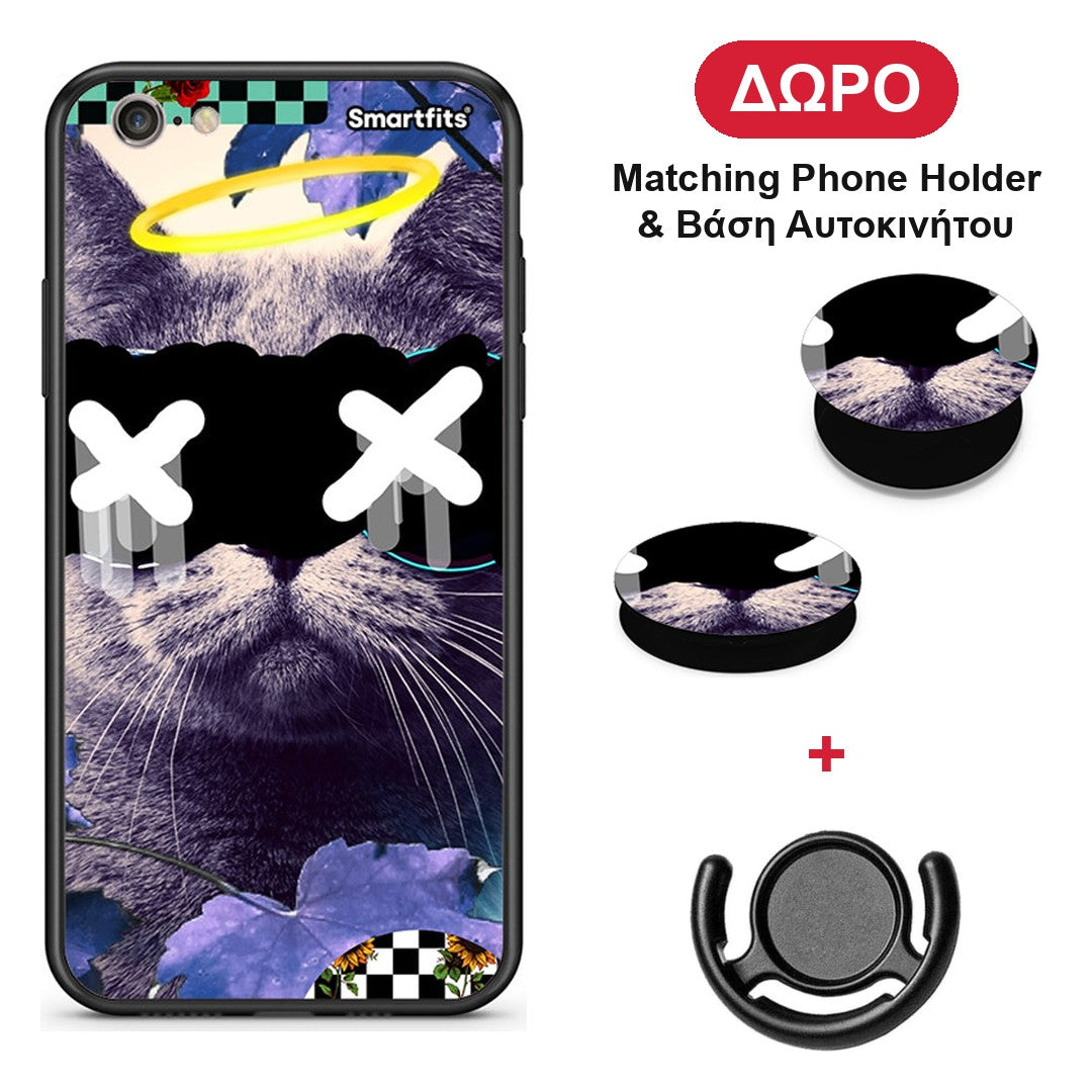 Cat Collage - iPhone 6 Plus / 6s Plus θήκη + Δώρο Phone Holder & Βάση Αυτοκινήτου
