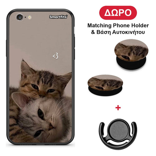 Cats In Love - iPhone 6 Plus / 6s Plus θήκη + Δώρο Phone Holder & Βάση Αυτοκινήτου