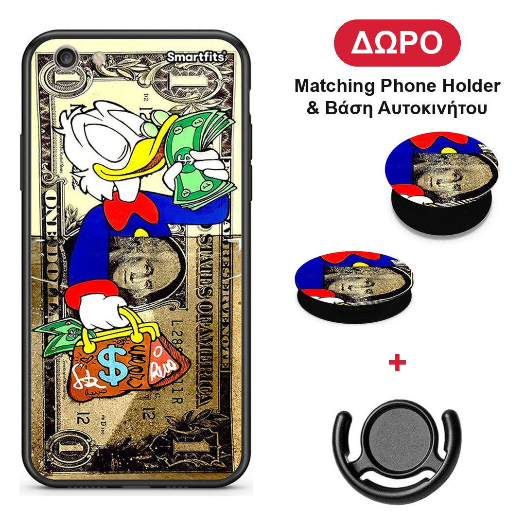 Duck Money - iPhone 6 Plus / 6s Plus θήκη + Δώρο Phone Holder & Βάση Αυτοκινήτου