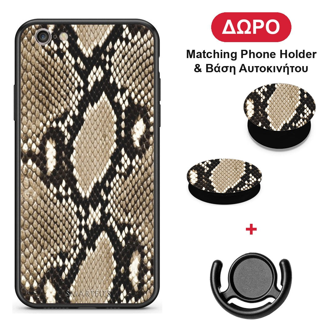 Animal Fashion Snake - iPhone 6 Plus / 6s Plus θήκη + Δώρο Phone Holder & Βάση Αυτοκινήτου