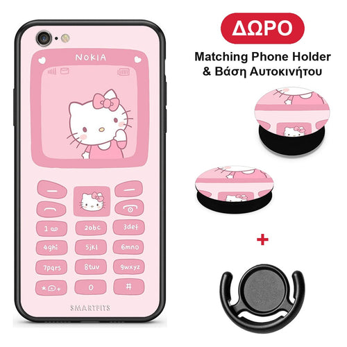 Hello Kitten - iPhone 6 Plus / 6s Plus θήκη + Δώρο Phone Holder & Βάση Αυτοκινήτου