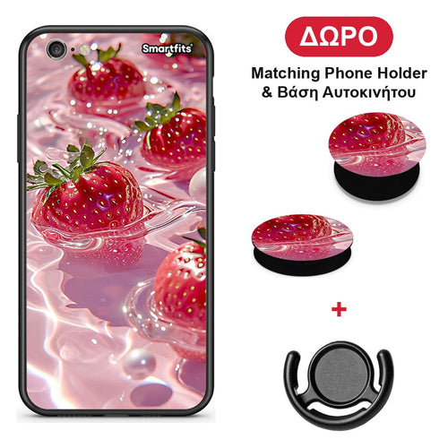 Juicy Strawberries - iPhone 6 Plus / 6s Plus θήκη + Δώρο Phone Holder & Βάση Αυτοκινήτου