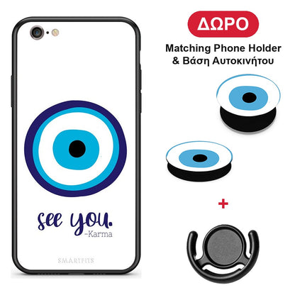 Karma Says - iPhone 6 Plus / 6s Plus θήκη + Δώρο Phone Holder & Βάση Αυτοκινήτου