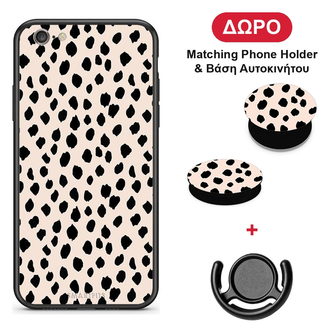 New Polka Dots - iPhone 6 Plus / 6s Plus θήκη + Δώρο Phone Holder & Βάση Αυτοκινήτου