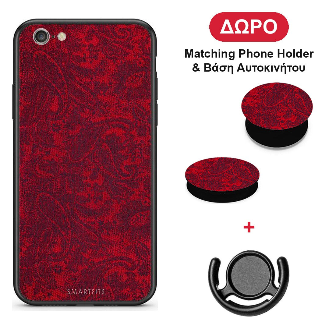 Paisley Cashmere - iPhone 6 Plus / 6s Plus θήκη + Δώρο Phone Holder & Βάση Αυτοκινήτου