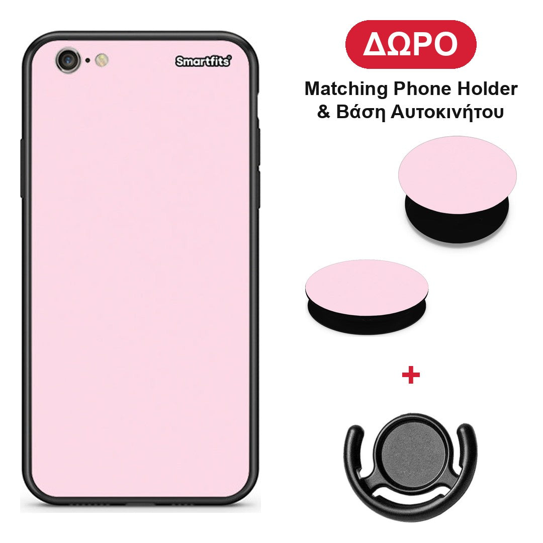 Pale Pink - iPhone 6 Plus / 6s Plus θήκη + Δώρο Phone Holder & Βάση Αυτοκινήτου