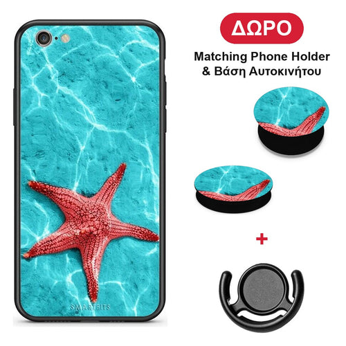 Red Starfish - iPhone 6 Plus / 6s Plus θήκη + Δώρο Phone Holder & Βάση Αυτοκινήτου