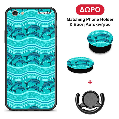 Swimming Dolphins - iPhone 6 Plus / 6s Plus θήκη + Δώρο Phone Holder & Βάση Αυτοκινήτου