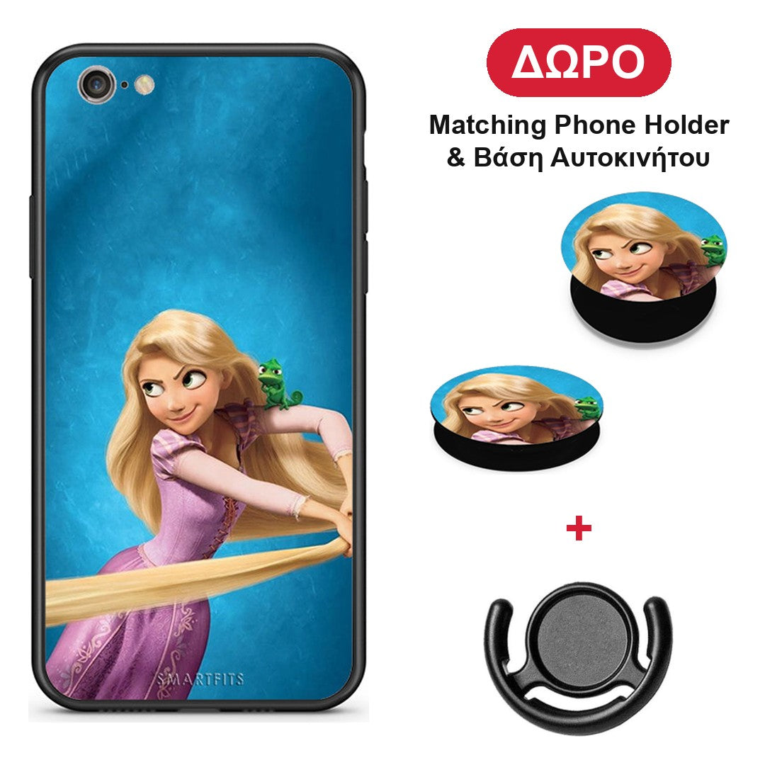 Tangled 2 - iPhone 6 Plus / 6s Plus θήκη + Δώρο Phone Holder & Βάση Αυτοκινήτου