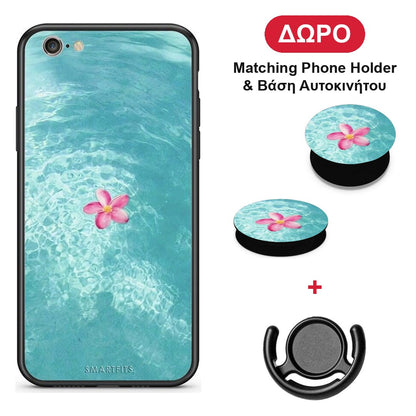 Water Flower - iPhone 6 Plus / 6s Plus θήκη + Δώρο Phone Holder & Βάση Αυτοκινήτου