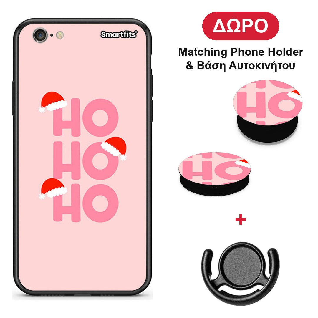 Xmas Ho Ho Ho - iPhone 6 Plus / 6s Plus θήκη + Δώρο Phone Holder & Βάση Αυτοκινήτου